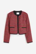 H&M Jacke aus Strukturstoff Rot/Gestreift, Jacken in Größe XS. Farbe: ...