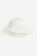 H&M Bucket Hat aus Baumwolle Weiß, Hut in Größe S/54. Farbe: White