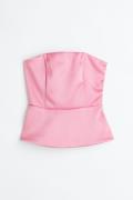 H&M Bandeau-Peplumtop Hellrosa, Tops in Größe 32. Farbe: Light pink