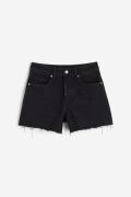 H&M High Denim Shorts Schwarz/Washed out in Größe 34. Farbe: Black/was...