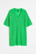 H&M Kleid in Ajourstrick Knallgrün, Alltagskleider Größe XXS. Farbe: B...