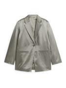 Arket Oversized-Blazer aus Satin Grau, Blazers in Größe 44. Farbe: Gre...