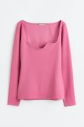 H&M Figurbetontes Jerseyshirt Rosa, Tops in Größe XL. Farbe: Pink