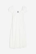 H&M Kleid aus Strukturstoff mit Puffärmeln Weiß, Alltagskleider in Grö...