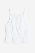 H&M Trägertop mit Peplum Weiß, T-Shirts & Tops in Größe 158. Farbe: Wh...