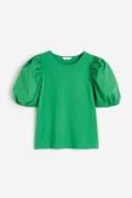 H&M Shirt mit Puffärmeln Grün, Tops in Größe XS. Farbe: Green