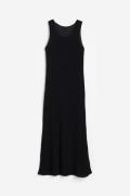 H&M Geripptes Kleid aus Seidenmix Schwarz, Alltagskleider in Größe S. ...