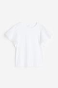 H&M Shirt mit Butterfly-Ärmeln Weiß, T-Shirt in Größe XL. Farbe: White