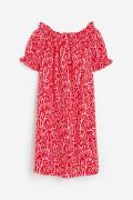H&M Off-Shoulder-Kleid Rot/Gemustert, Alltagskleider in Größe L. Farbe...