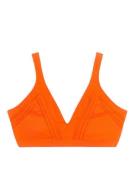 Arket Nahtloses Bikinioberteil Orange, Bikini-Oberteil in Größe XS