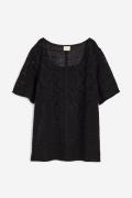H&M Shirt in Häkeloptik Schwarz, Tops Größe XS. Farbe: Black