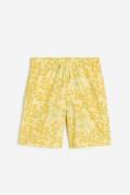 H&M Pull-on-Shorts aus Baumwolle Gelb/No Bad Days in Größe 170. Farbe:...