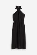 H&M Drapiertes Neckholderkleid Schwarz, Alltagskleider in Größe XS. Fa...