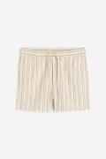 H&M Shorts aus Leinenmix Regular Fit Weiß/Beige gestreift in Größe XL....