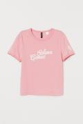 H&M T-Shirt mit Motiv Hellrosa/Selena Gomez in Größe S. Farbe: Light p...