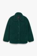 Monki Jacke aus Teddy-Kunstfell Dunkelgrün, Jacken in Größe L. Farbe: ...