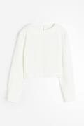 H&M Bluse mit Schulterpolstern Weiß, Blusen in Größe XXL. Farbe: White