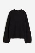 H&M Bouclé-Pullover Schwarz in Größe XS. Farbe: Black