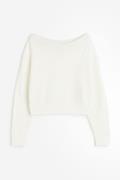H&M Schulterfreier Pullover Naturweiß in Größe XL. Farbe: Natural whit...