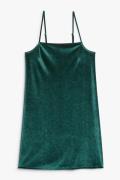 Monki Mini-Slipdress aus Samt Dunkelgrün, Alltagskleider in Größe XXL....