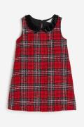 H&M Kleid in A-Linie mit Kragen Rot/Kariert, Kleider Größe 92. Farbe: ...