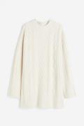 H&M Kleid in Zopfstrick Cremefarben, Alltagskleider Größe S. Farbe: Cr...