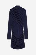 H&M Drapiertes Jerseykleid Marineblau, Party kleider in Größe S. Farbe...