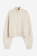 H&M Oversized Pullover mit Turtleneck Hellbeige in Größe L. Farbe: Lig...