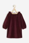 H&M Kleid aus Baumwollsamt Dunkelrot, Kleider in Größe 122. Farbe: Dar...