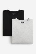 H&M 2er-Pack Sweatshirts in Loose Fit Hellgraumeliert/Schwarz Größe S....