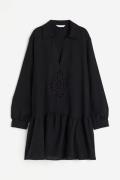 H&M Kleid mit Spitze Schwarz, Alltagskleider in Größe XS. Farbe: Black