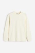 H&M Langarmshirt aus Jersey in Regular Fit Cremefarben, T-Shirt Größe ...