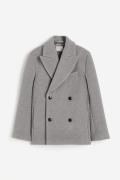 H&M Zweireihiger Blazer aus Wollmix Greige, Jacken in Größe XS