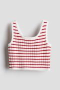 H&M Tanktop in Rippstrick Rot/Gestreift, T-Shirts & Tops Größe 170. Fa...