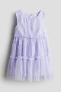H&M Tüllkleid mit Volantbesatz Lila, Kleider in Größe 92. Farbe: Purpl...