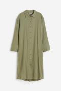 H&M Blusenkleid aus Crêpe, Alltagskleider in Größe S. Farbe: Khaki gre...