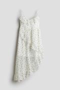 H&M Asymmetrisches Kleid mit Volants Weiß/Schmetterlinge, Kleider in G...