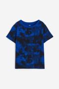 H&M T-Shirt aus Baumwolle Knallblau/Batikmuster, T-Shirts & Tops in Gr...