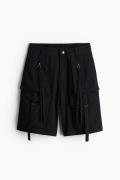 H&M Cargoshorts aus Baumwolle Schwarz in Größe 42. Farbe: Black