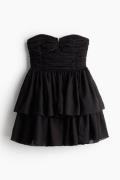 H&M Ausgestelltes Bandeau-Kleid Schwarz, Party kleider in Größe 38. Fa...