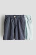 H&M 2er-Pack Baumwolljersey-Shorts Marineblau/Türkis in Größe 92. Farb...