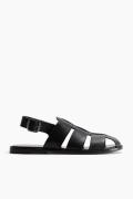 H&M Fisherman-Sandalen Schwarz in Größe 45. Farbe: Black