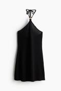 H&M Neckholder-Kleid mit Zierperlen Schwarz, Party kleider in Größe M....