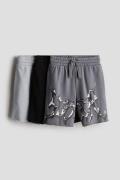 H&M 3er-Pack Sweatshorts Grau/Subreal in Größe 140. Farbe: Grey/subrea...