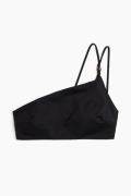 H&M Wattiertes One-Shoulder-Bikinitop Schwarz, Bikini-Oberteil in Größ...