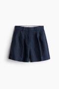 H&M Leinenshorts Marineblau/Nadelstreifen in Größe 42. Farbe: Navy blu...