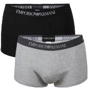 Armani Pure Cotton Trunk 2P Grau/Schwarz Baumwolle Medium Herren