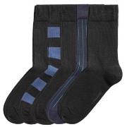 Björn Borg 5P Block Stripe and Square Socks Schwarz/Blau Gr 36/40