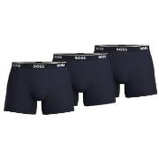 BOSS 3P Cotton Stretch Boxer Brief Long Dunkelblau Baumwolle Small Her...