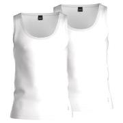 BOSS 2P Cotton Stretch Slim Fit Sleeveless Shirt Weiß Baumwolle Small ...
